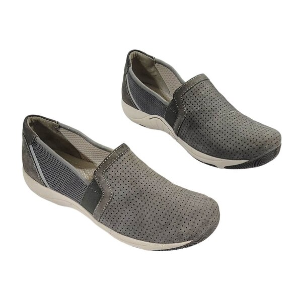 Dansko Halle Womens Gray Flat Slip On Faux Suede‎ Upper Comfort Shoes Size 39 - Picture 2 of 10